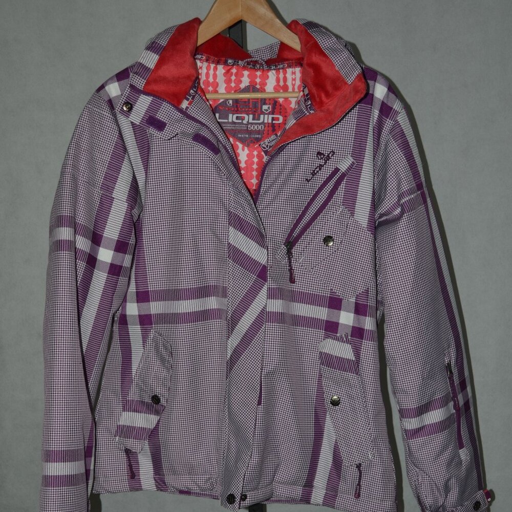 VENTURE LIQUID 5000 PURPLE AND WHITE SKI SNOW BOARD JACKET SIZE L
